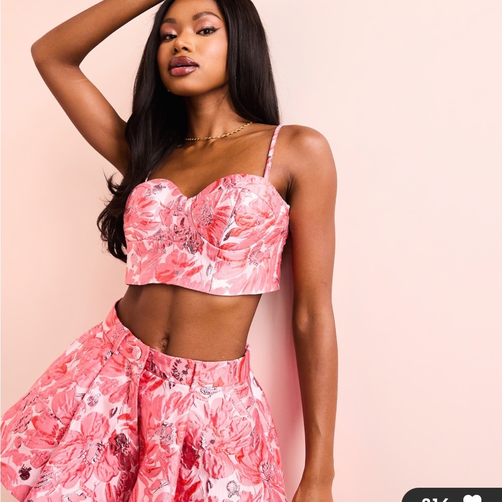 ASOS Luxe Crop Top & Shorts Set